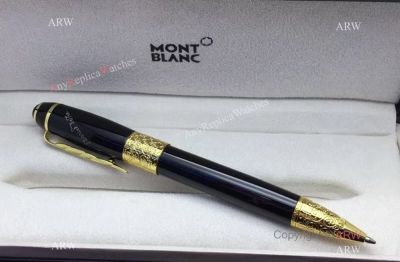 MB Daniel Defoe Black Resin Ballpoint Pen Fake Mont Blanc Pen
